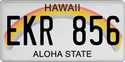 HI license plate EKR856