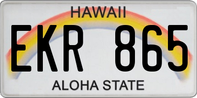 HI license plate EKR865