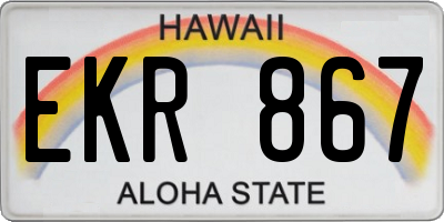 HI license plate EKR867