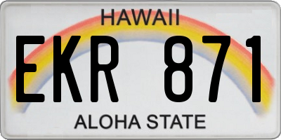 HI license plate EKR871