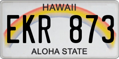 HI license plate EKR873