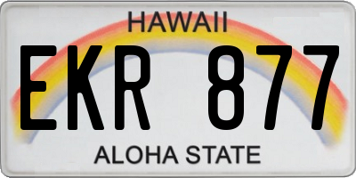 HI license plate EKR877