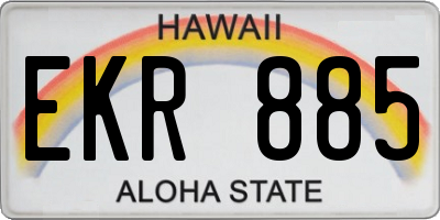 HI license plate EKR885