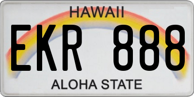 HI license plate EKR888