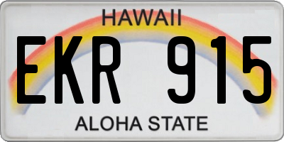 HI license plate EKR915