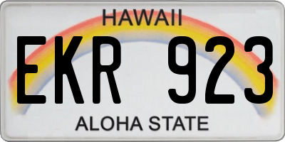 HI license plate EKR923