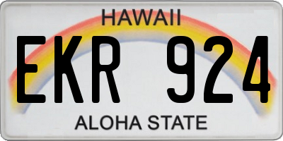 HI license plate EKR924