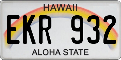 HI license plate EKR932