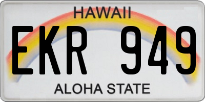 HI license plate EKR949