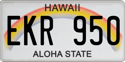 HI license plate EKR950