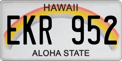HI license plate EKR952