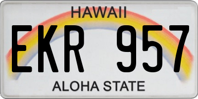 HI license plate EKR957