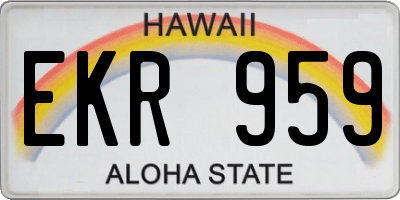 HI license plate EKR959