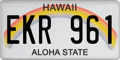 HI license plate EKR961