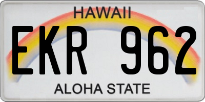 HI license plate EKR962