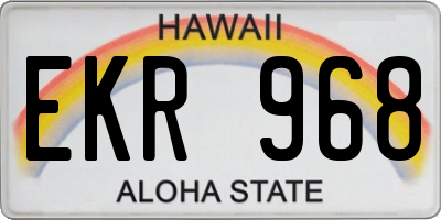 HI license plate EKR968