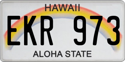 HI license plate EKR973