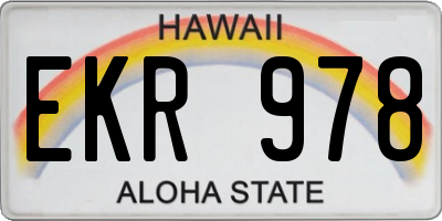 HI license plate EKR978