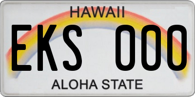 HI license plate EKS000