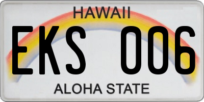 HI license plate EKS006