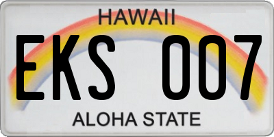 HI license plate EKS007