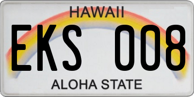 HI license plate EKS008