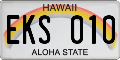 HI license plate EKS010