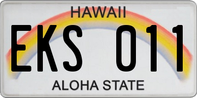 HI license plate EKS011