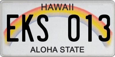 HI license plate EKS013