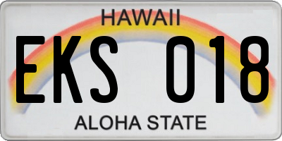 HI license plate EKS018