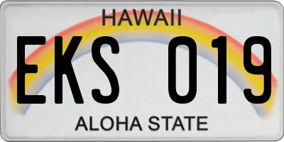 HI license plate EKS019
