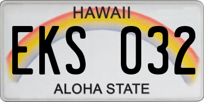 HI license plate EKS032