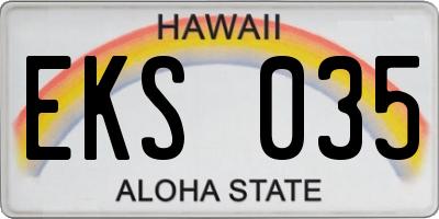 HI license plate EKS035