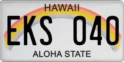 HI license plate EKS040