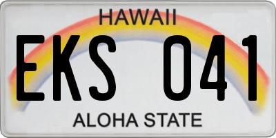 HI license plate EKS041