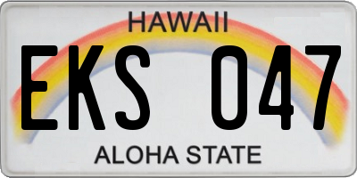 HI license plate EKS047