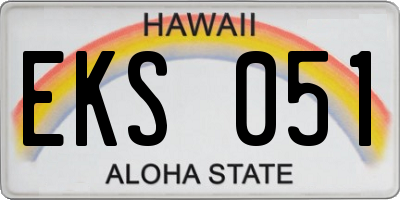 HI license plate EKS051