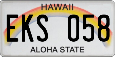 HI license plate EKS058