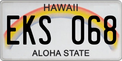 HI license plate EKS068