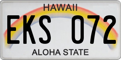 HI license plate EKS072