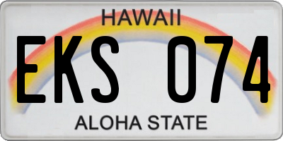 HI license plate EKS074