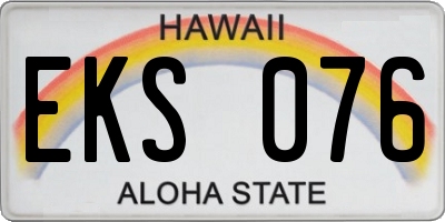 HI license plate EKS076