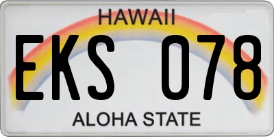 HI license plate EKS078