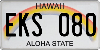 HI license plate EKS080