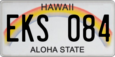HI license plate EKS084