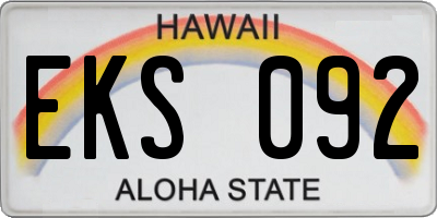 HI license plate EKS092