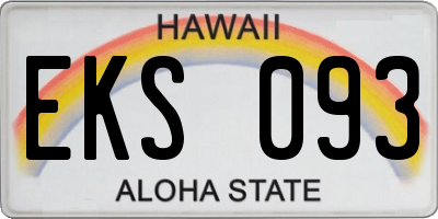 HI license plate EKS093
