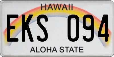 HI license plate EKS094