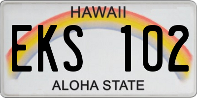 HI license plate EKS102