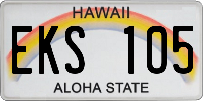 HI license plate EKS105